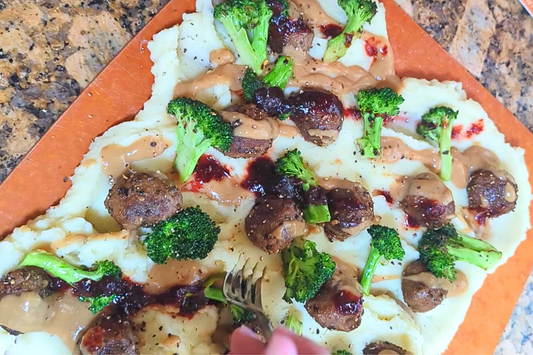 Holiday Mashed Potato Board with Mushroom Balls