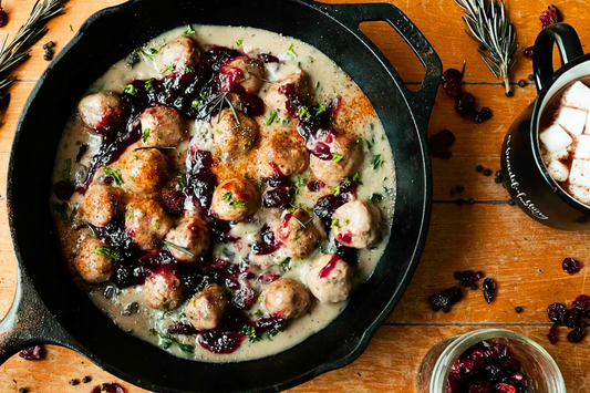 Vegan Swedish Meatballs with Cranberry Sauce