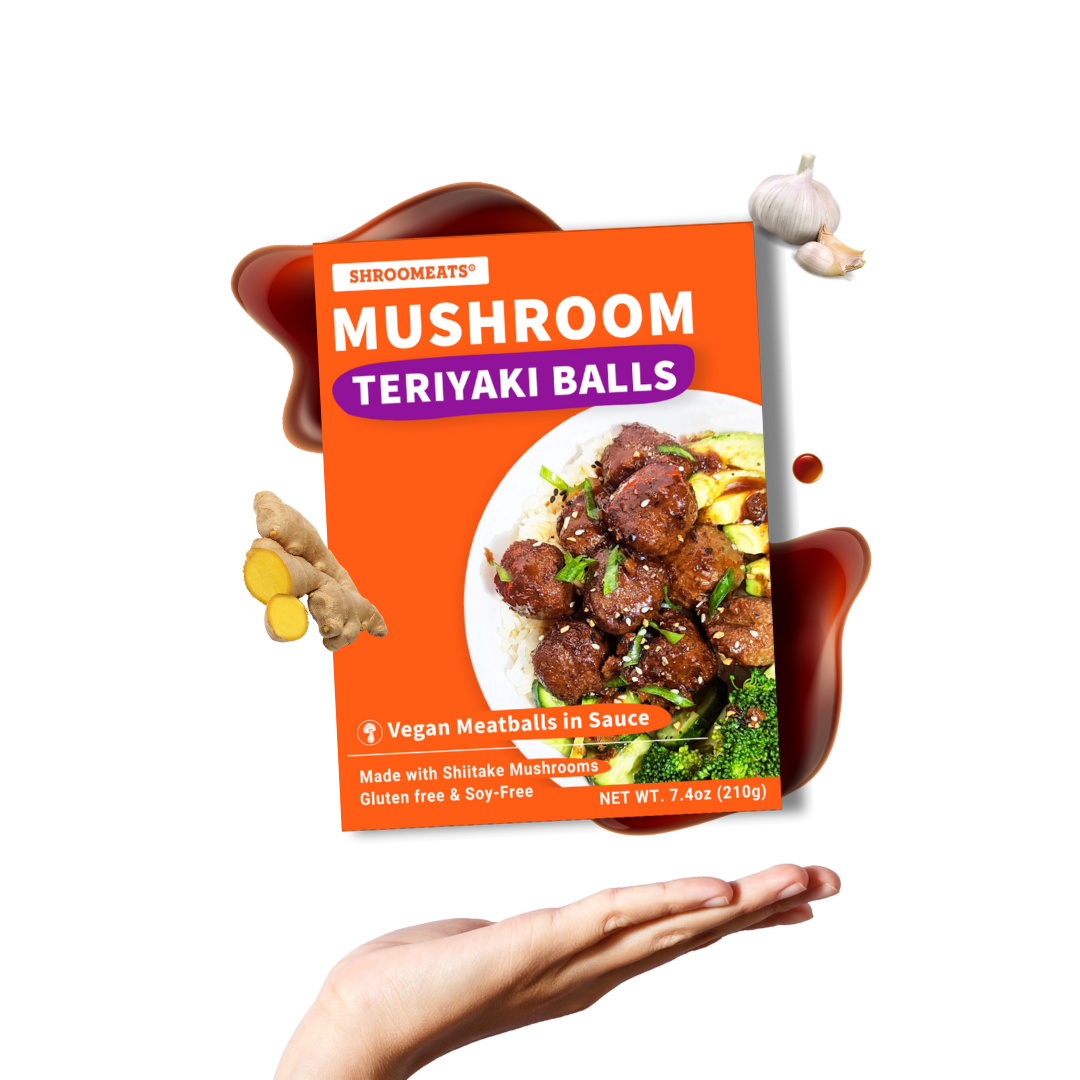 Shroomeats® Mushroom Teriyaki Balls with Sauce : Vegan Meatball Superfoods Allergen-Friendly Healthy Meat Alternative