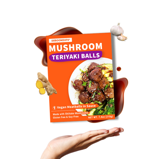 Shroomeats® Mushroom Teriyaki Balls with Sauce : Vegan Meatball Superfoods Allergen-Friendly Healthy Meat Alternative