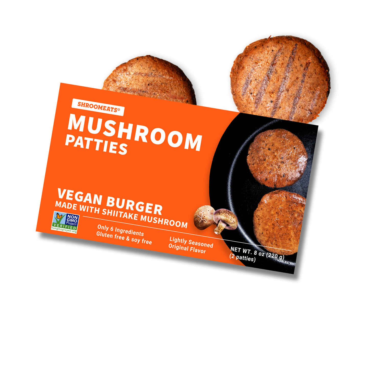 Shroomeats® Mushroom Patties : Vegan Mushroom Burger Allergen-Friendly Superfood