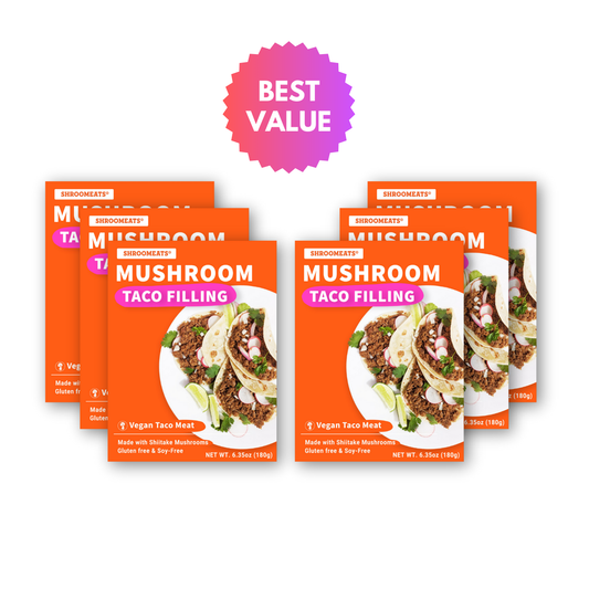 Shroomeats® Mushroom Taco Filling : Vegan Ground Meat, 6-pack Family Size