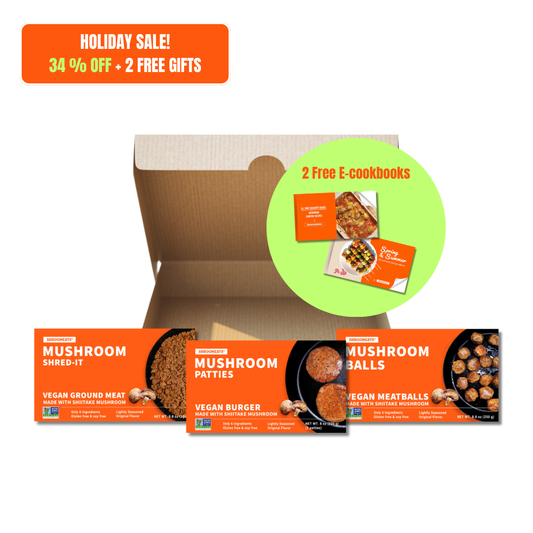 Shroomeats Starter Kit : Variety Pack Superfoods Mushroom Meat Alternative + FREE Gifts